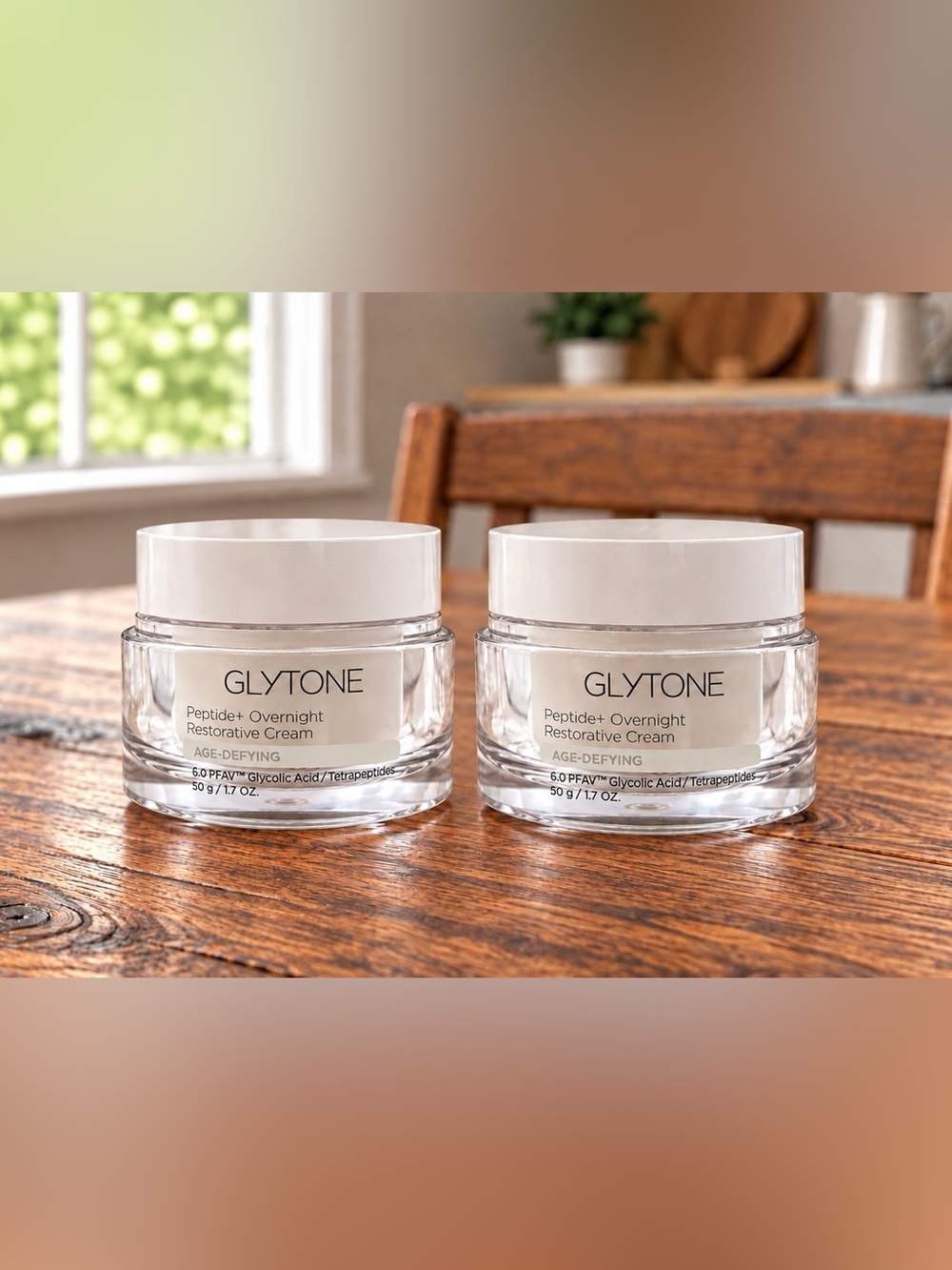 2x Glytone Peptide+ Overnight Restorative Cream 1.7oz Age Defying Glycolic Acid